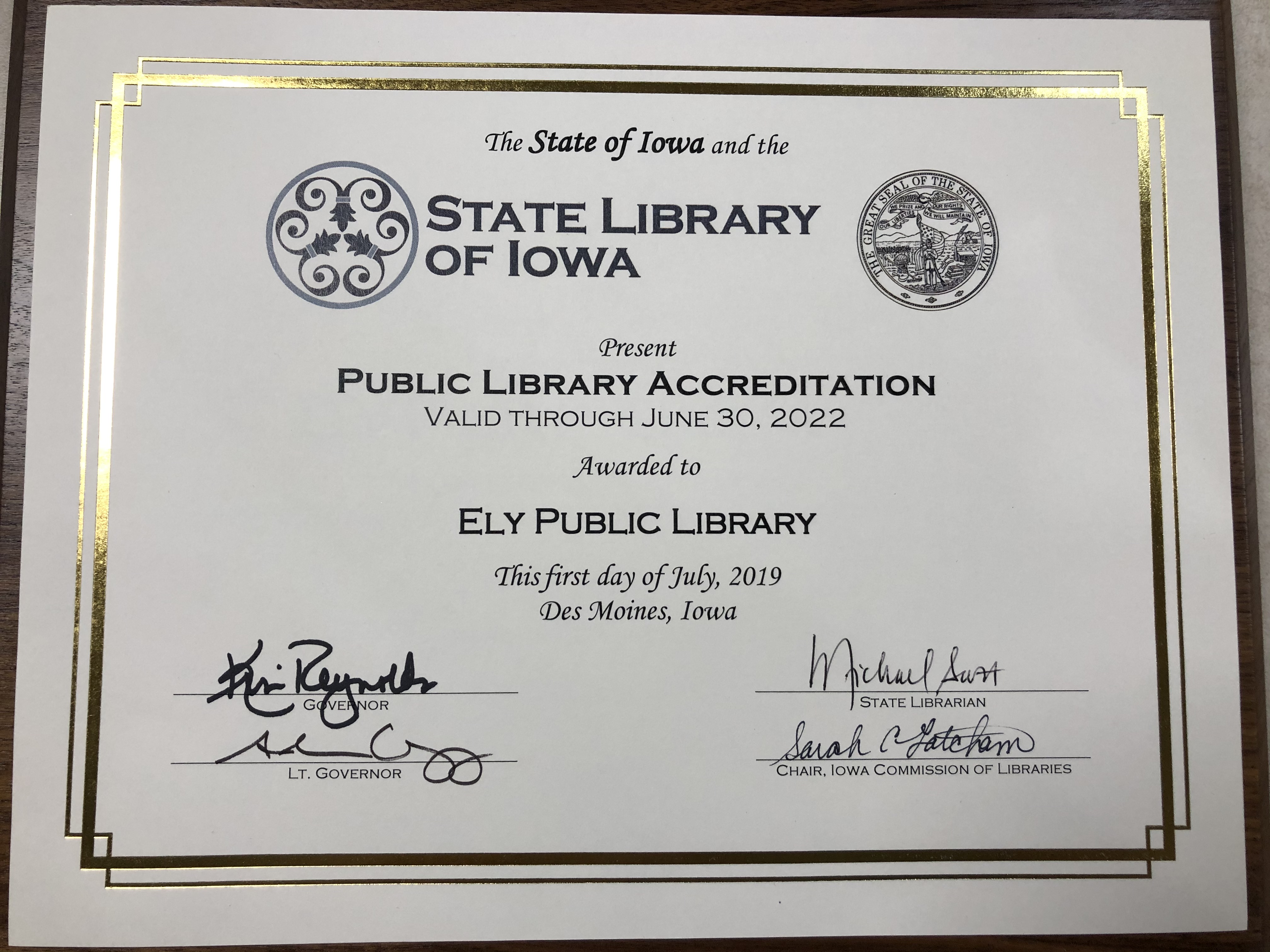 Awards Ely Public Library